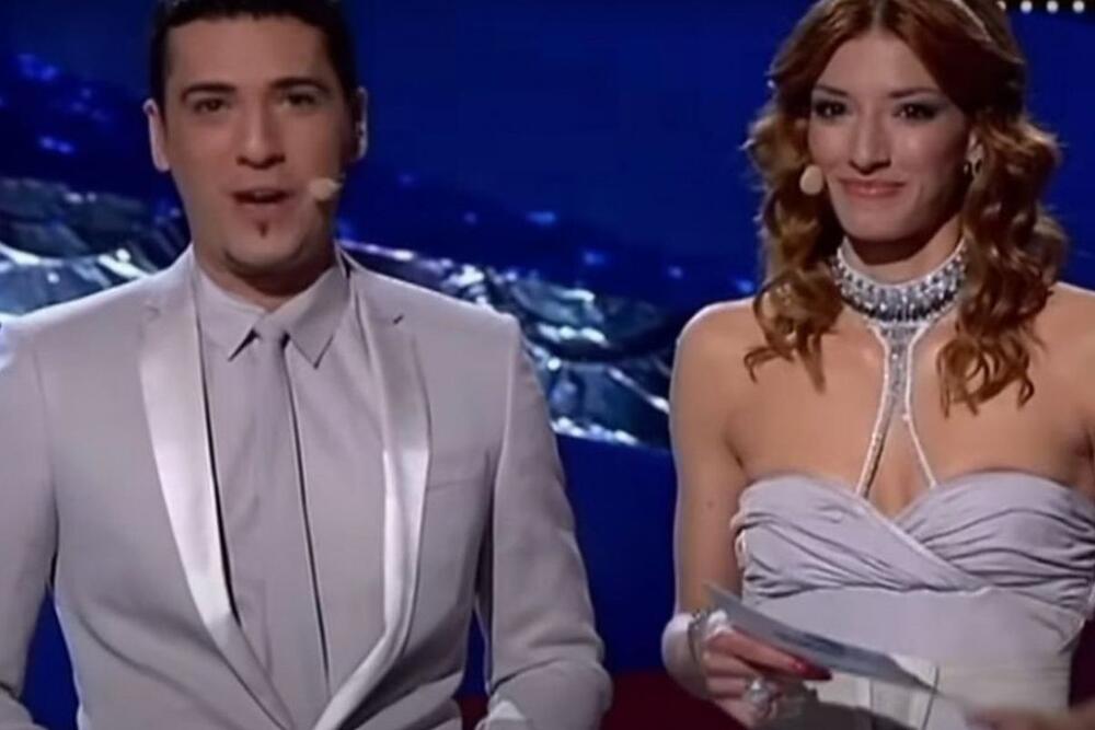 Željko Joksimović i Jovana, tada Janković, kao voditelji Evrovizije 2008. godine u Beogradu